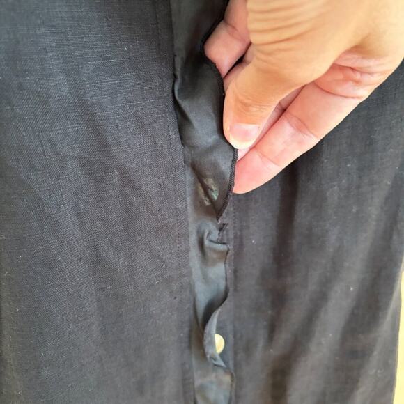 DAVID DART 100% Linen Lightweight Oversized Silk Trim Button Front Shirt SZ 1X - Picture 4 of 10